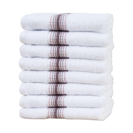 Arkwright Home Aston & Arden Turkish Striped Washcloth 13x13 Rose (8pk) WC-STT-1313-1.75-RSE